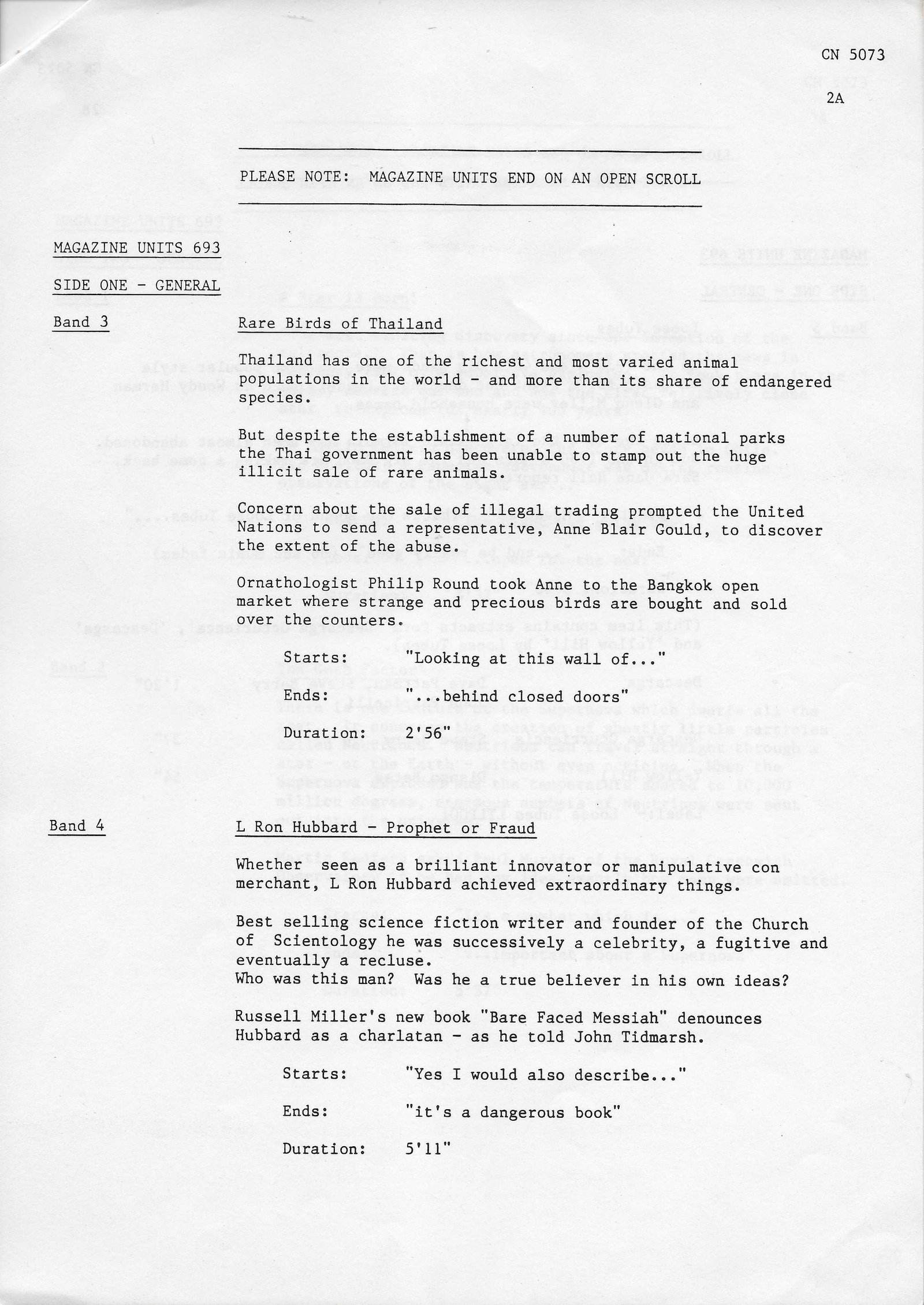 CN 5073 Magazine units - 693 Various Inserts from CN 5073